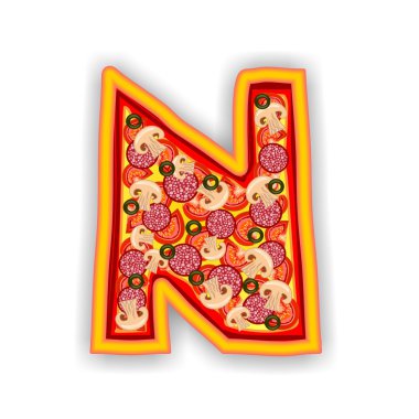 Pizza alfabesi - harf n