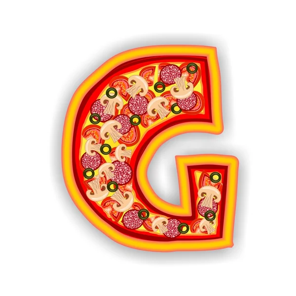 Pizza-Alphabet - Buchstabe g — Stockfoto