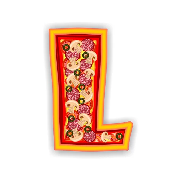 Pizza alfabetet - bokstaven l — Stockfoto