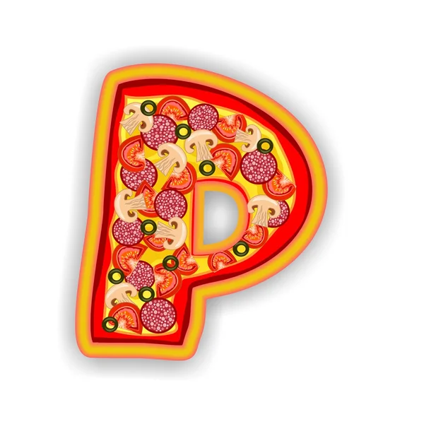 Алфавит PIZZA - LETTER P — стоковое фото