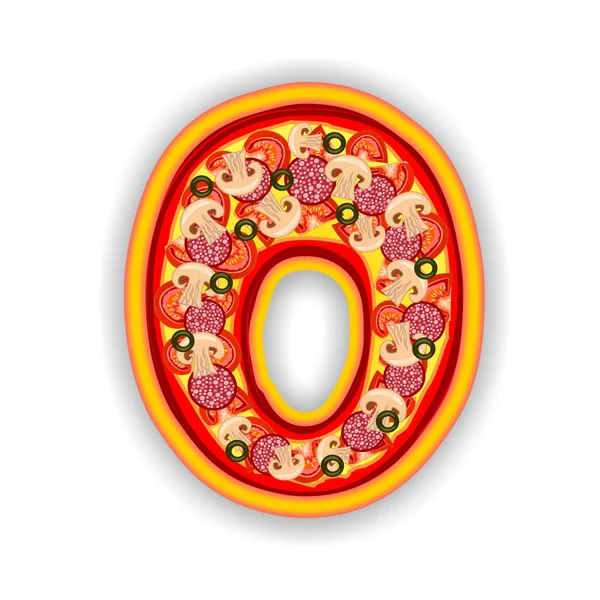 Pizza-Alphabet - Buchstabe o — Stockfoto