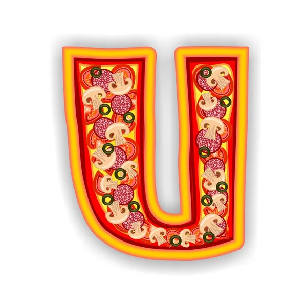 Pizza alfabet - litera u — Zdjęcie stockowe