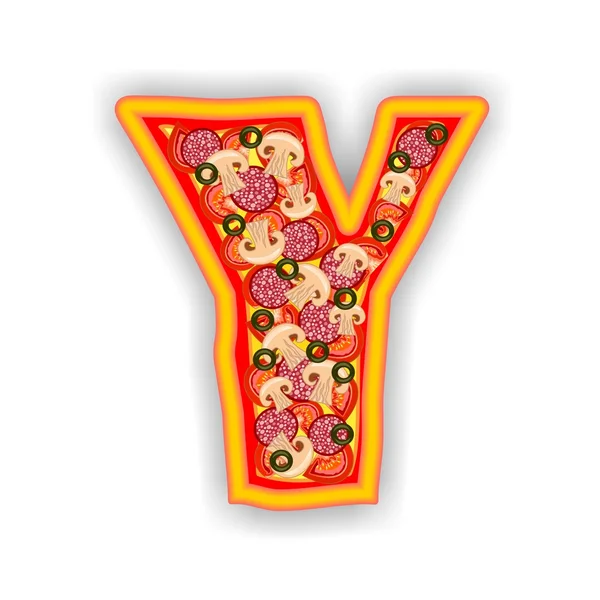 Алфавіт PIZZA - LetTER Y — стокове фото