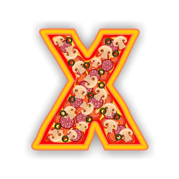 Алфавіт PIZZA - LetTER X — стокове фото