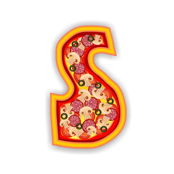 Pizza abeceda - písmeno s — Stock fotografie