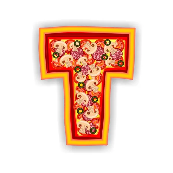 Pizza ábécé - T betű — Stock Fotó