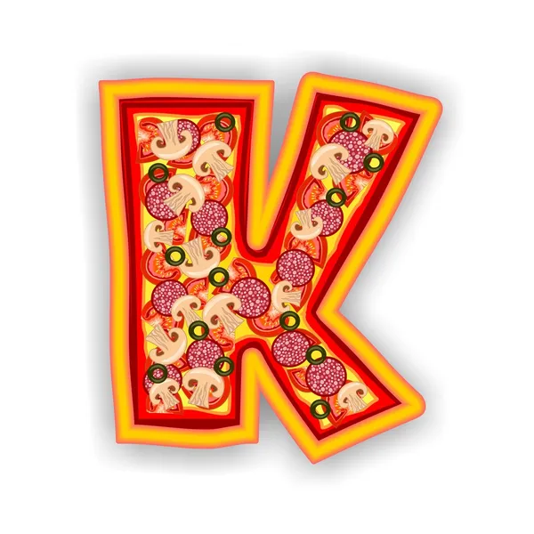 Πίτσα αλφάβητο - γράμμα k — Φωτογραφία Αρχείου