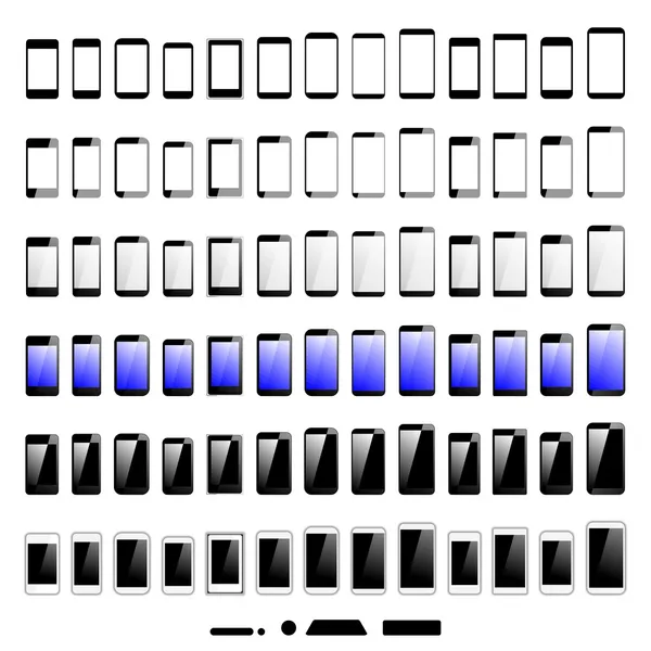 Karşılaştırma Grafiği set farklı Smartphones