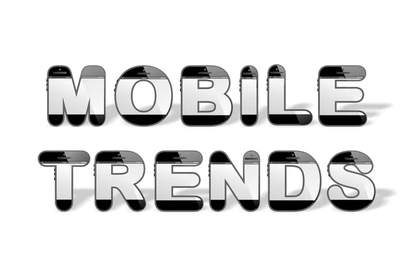 Mobiele trends ontworpen met smartphone gevormde Alfabetletters — Stockfoto