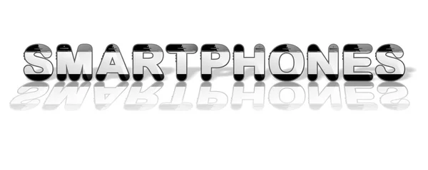 Le mot SMARTPHONES conçu avec des lettres de téléphone intelligent — Photo