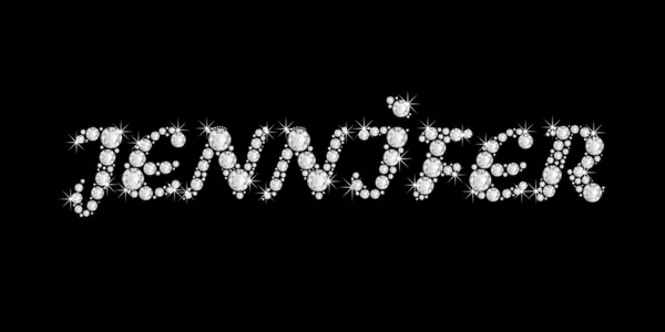 The name JENNIFER in bling diamonds font style word — Stock Photo, Image