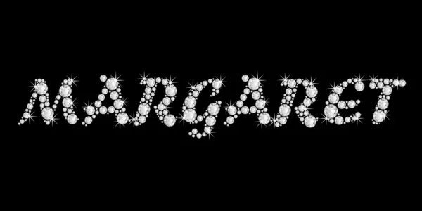 Το όνομα margaret στο bling διαμάντια λέξη στυλ γραμματοσειράς — Φωτογραφία Αρχείου
