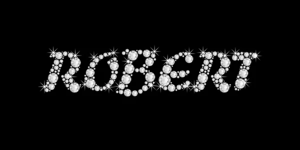 Der Name robert in bling diamonds font style word — Stockfoto