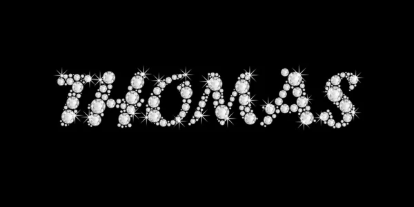 El nombre THOMAS en bling diamonds font style word —  Fotos de Stock