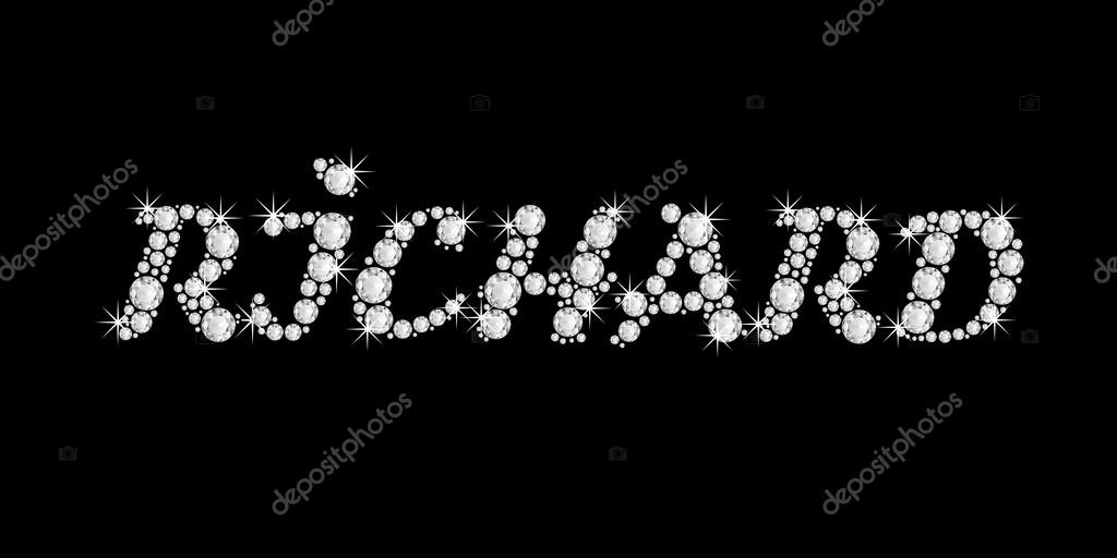 The name RICHARD in bling diamonds font style word — Stock Photo