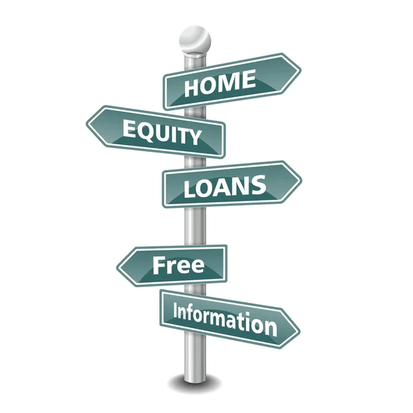 Home equity loan icon as signpost - NEW TOP TREND — Stock Photo, Image