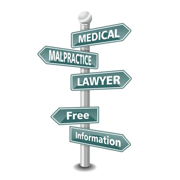 Medical malpractice lawyer icon as signpost - NEW TOP TREND — Stock Photo, Image