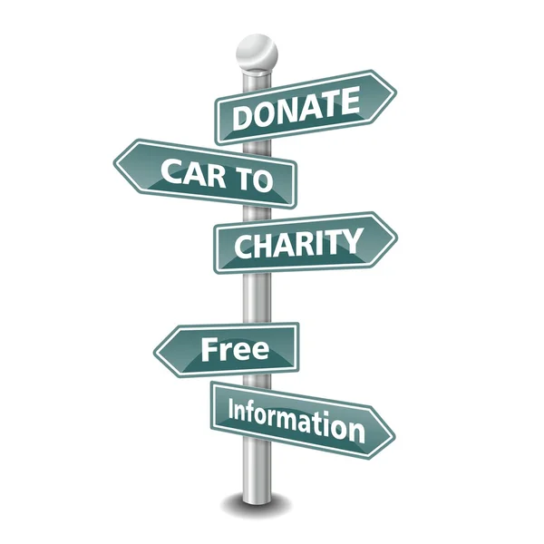 DONATE CAR TO CHARITY icon as signpost - NOVO TOP TREND — Fotografia de Stock