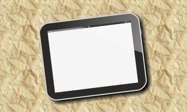 tablet pc üzerindeki kağıt ambalaj