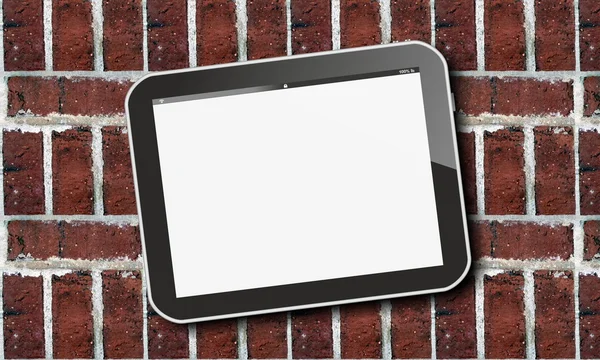 Tablet PC auf Lehmsteinboden — Stockfoto