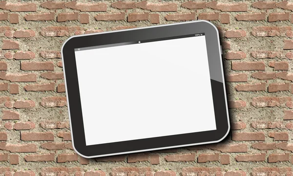 Tablet pc on old bricks — Stock Photo, Image