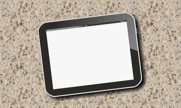 Tablet PC'de kumtaşı — Stok fotoğraf