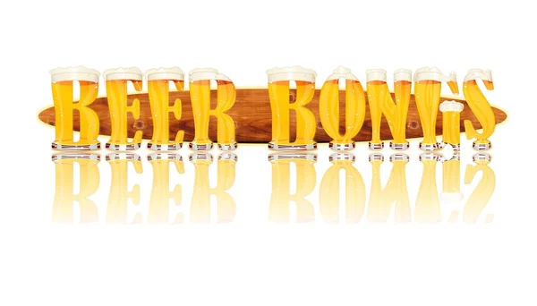 Μπύρα αλφάβητο επιστολές bongs μπύρας — Φωτογραφία Αρχείου
