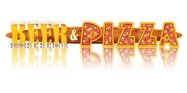 BEER ALPHABET letters BEER and PIZZA clipart