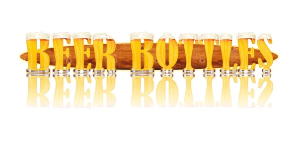 Μπύρα αλφάβητο γράμματα μπουκάλια μπύρας — Φωτογραφία Αρχείου
