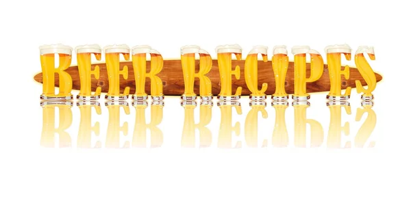 BEER ALPHABET letters BEER RECIPES — Stock Photo, Image