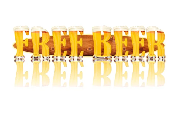 BEER ALPHABET letters FREE BEER — Stock Photo, Image