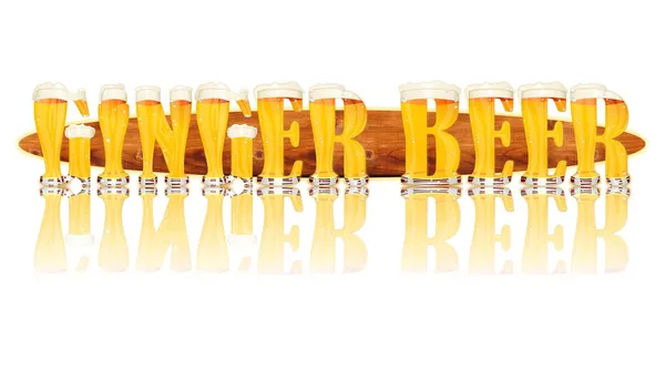 Öl alfabetet bokstäver ingefära öl. — Stockfoto