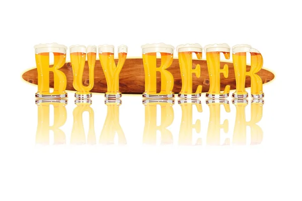 Τα γράμματα αλφαβήτου μπύρα αγοράσετε μπύρα — Φωτογραφία Αρχείου