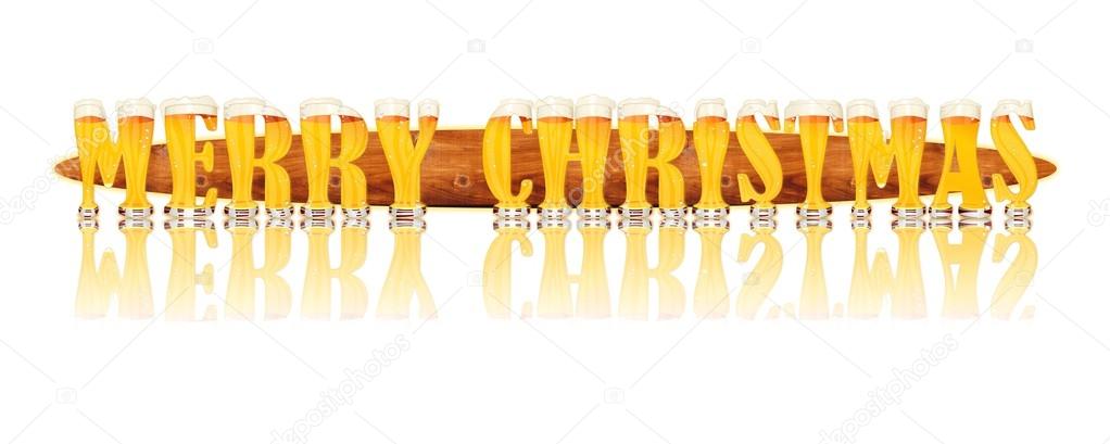 BEER ALPHABET letters MERRY CHRISTMAS