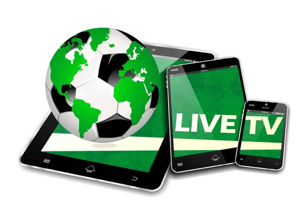 MOBILE TV SOCCER — Stock Photo, Image