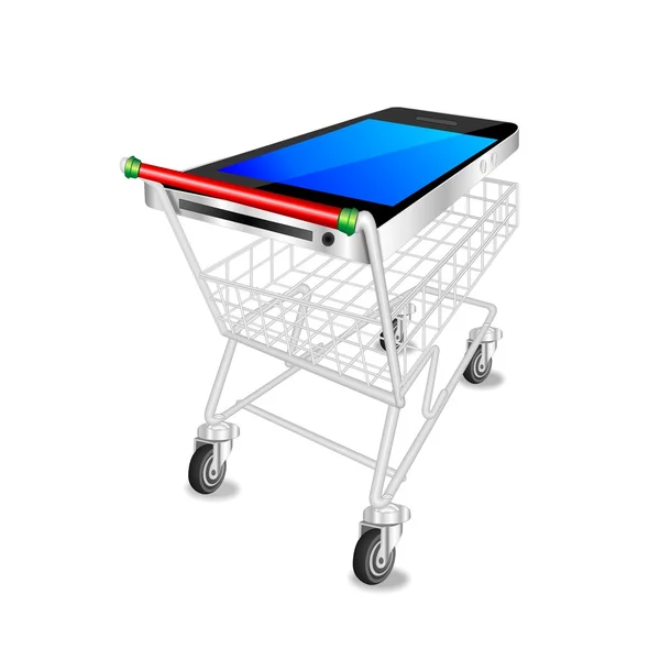 Ícone de compras móvel — Fotografia de Stock