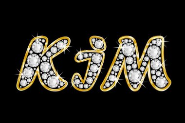 adı kim bling elmas, parlak, parlak altın çerçeve ile yazıldığından