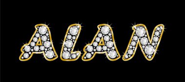 bling elmas, parlak, parlak altın çerçeveli alan adını yazıldığından