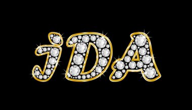 adı ida bling elmas, parlak, parlak altın çerçeve ile yazıldığından