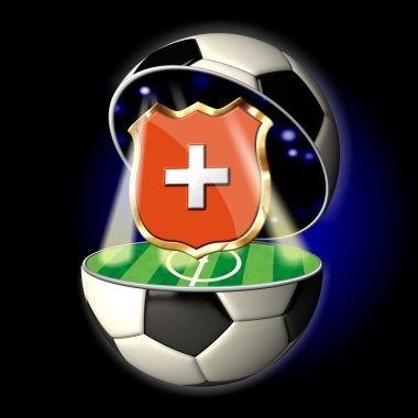 Açık futbol topuyla İsviçre arması