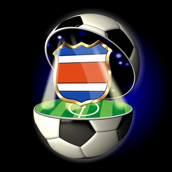 Offener fußballball mit wappen von costa rica Stockfoto