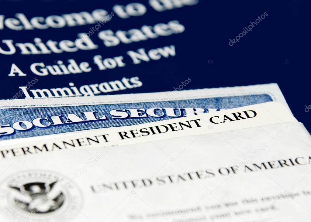 US immigration documents closeup
