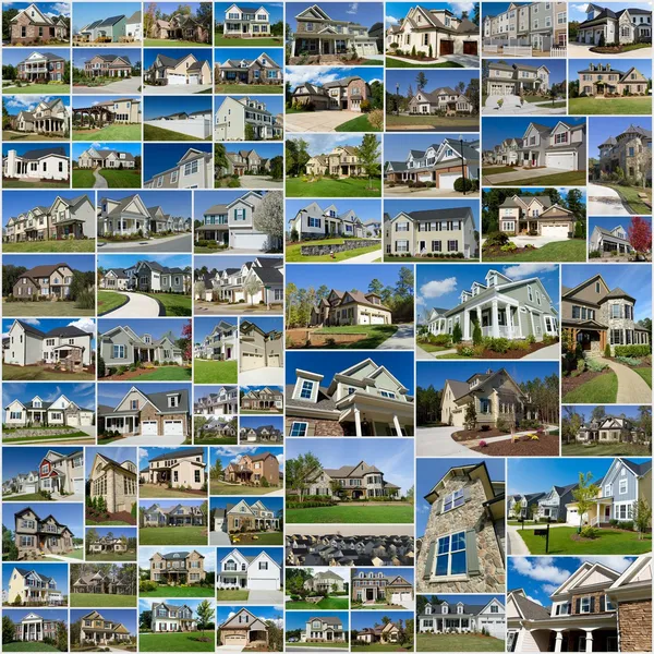 Photo collage of multiple suburban homes — Stock Photo, Image