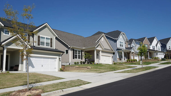 Street of new suburban houses