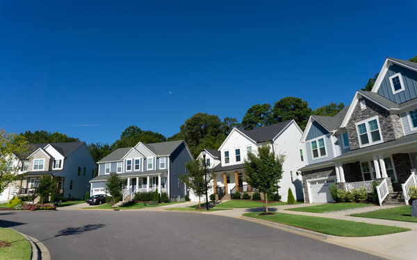 Street of large suburban homes