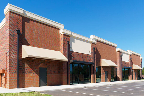 Typical retail small office building front