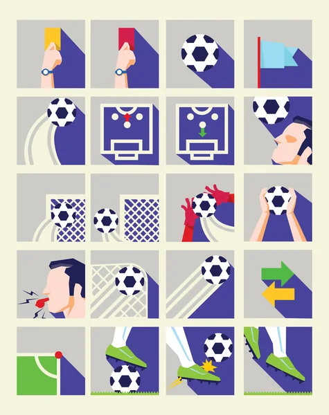 Icono plano de fútbol — Vector de stock