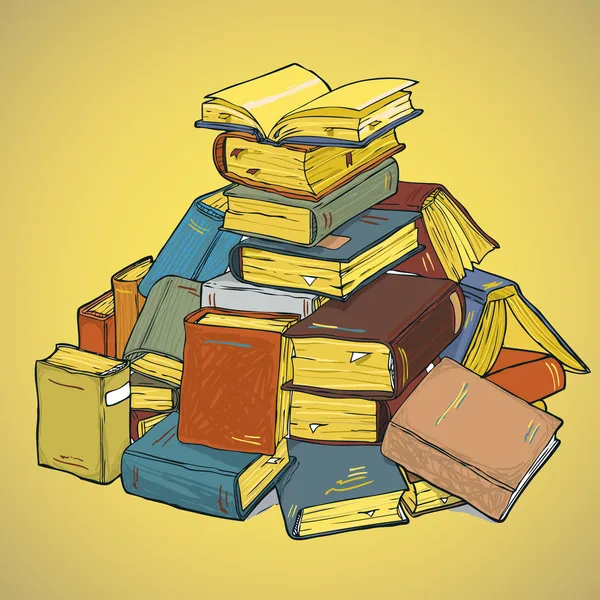 Pile of Book Retro — стоковый вектор