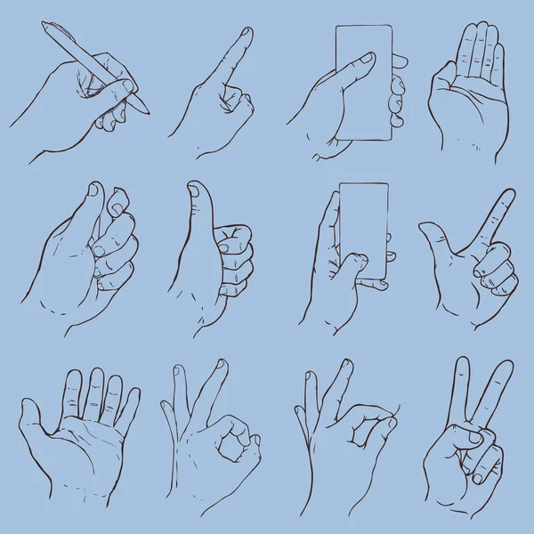 Hand gebaar collectie — Stockvector