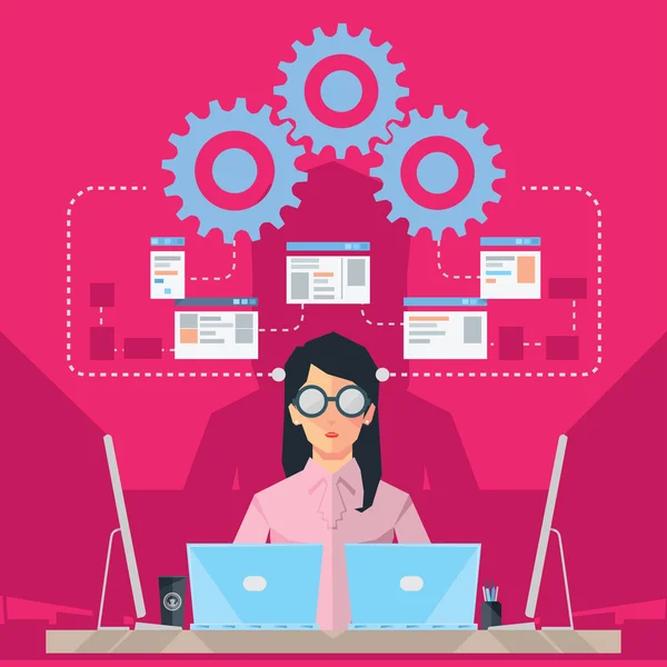 Female Software engineer Stock Vector